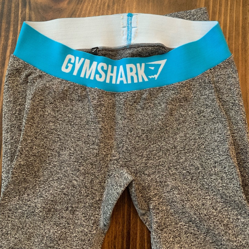 Gymshark Original Flex Leggings Grey/Cyan Size Small